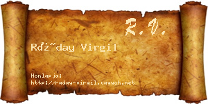 Ráday Virgil névjegykártya